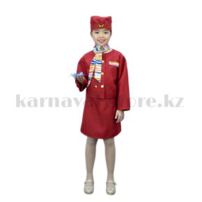 Карнавальный костюм стюардесса (красный)